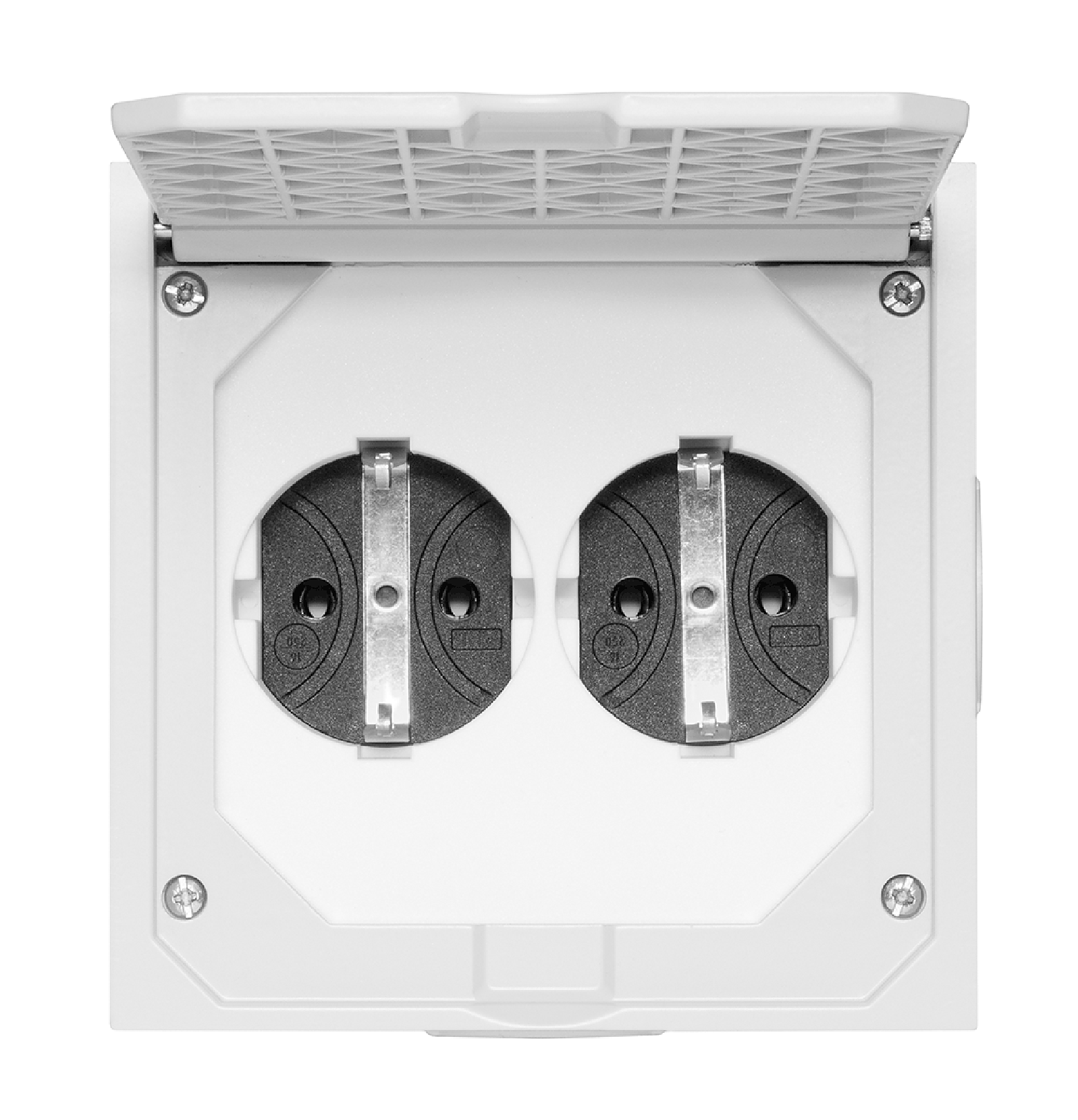 ABL Sursum Vloercontactdoos 2VDG met randaarde 112x112mm ip41 (inclusief wandcontactdozen)