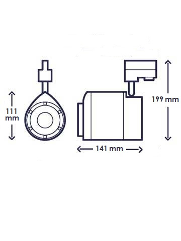 Interlight Led tracklights spot led 2850LM 4000K 33W ip20