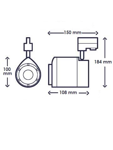 Interlight Led tracklights spot led 1950LM 4000K 22W ip20