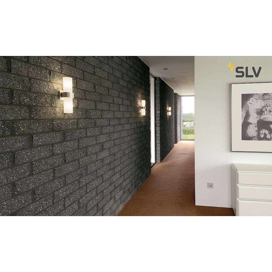 SLV DENA II wandarmatuur, E14, geborsteld aluminium