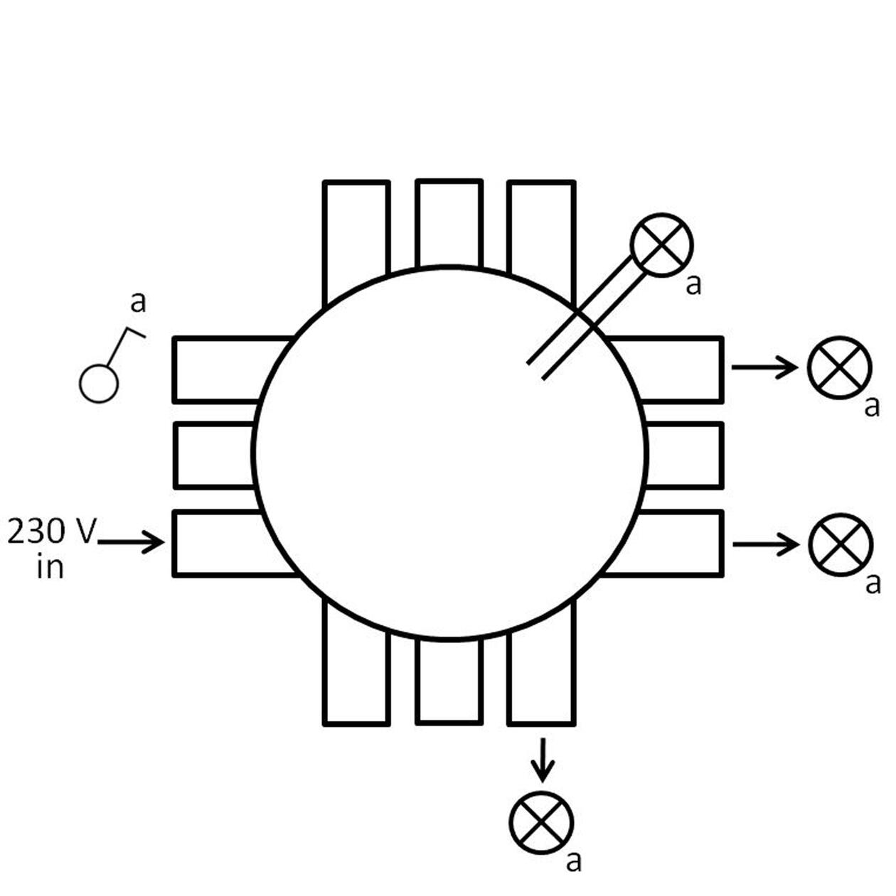 Attema Stekerbare centraaldoos enkelpolige schakeling 4-voudig