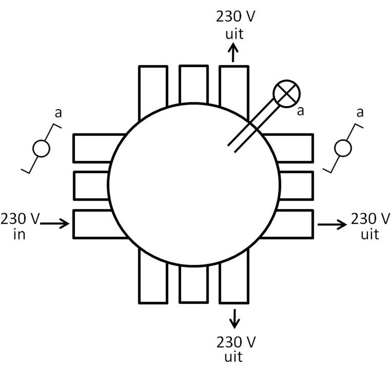 Attema Stekerbare centraaldoos wisselschakeling