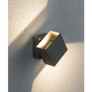 Paulmann LED-wandlamp Cybo IP65 hoekig 100x100mm 2700K 2x3,5W 355lm / 355lm 230V Grijs Aluminium Paulmann LED-wandlamp Cybo IP65 hoekig 100x100mm 2700K 2x3,5W 355lm / 355lm 230V Grijs Aluminium