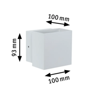 Paulmann LED-wandlamp Cybo IP65 hoekig 100x100mm 2700K 2x3,5W 355lm / 355lm 230V Wit Aluminium Paulmann LED-wandlamp Cybo IP65 hoekig 100x100mm 2700K 2x3,5W 355lm / 355lm 230V Wit Aluminium