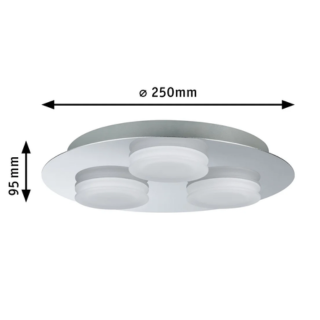 Paulmann LED-plafondlamp Doradus 3000K 3x254lm 230V 3x4,7W Chroom