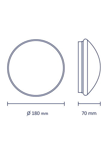 Interlight Led plafonniere armatuur led 3000K 8W 620LM 180MM ip44
