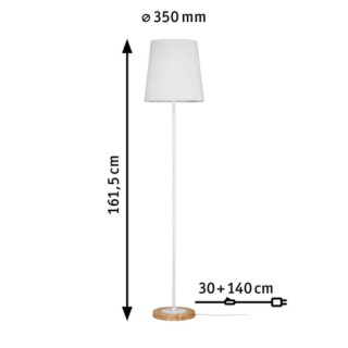 Paulmann Neordic Staande lamp Stellan E27 max. 20W Wit/Hout Textiel/Metaal/Hout