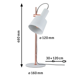 Paulmann Neordic LED-tafellamp Haldar E14 max. 20W Wit/Koper mat Metaal