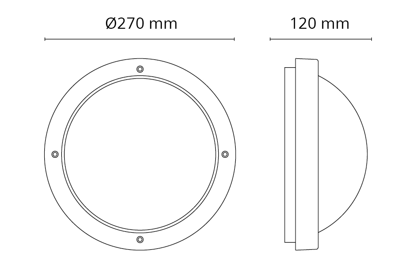 SG Lighting primo armatuur e27 gloeilamp 3000K 270MM ip65