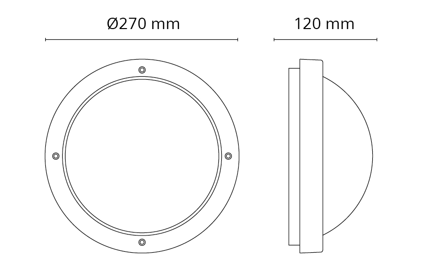 SG Lighting primo armatuur e27 gloeilamp 3000K 270MM ip65