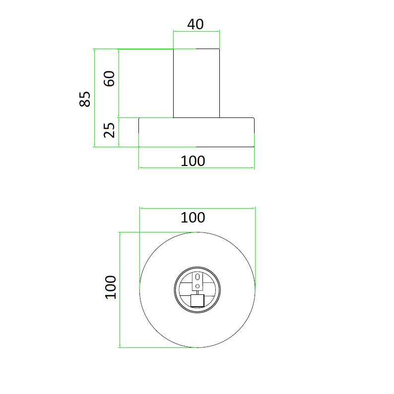 Bailey Plafond- wandlamp metaal S e27 wit opbouwfitting