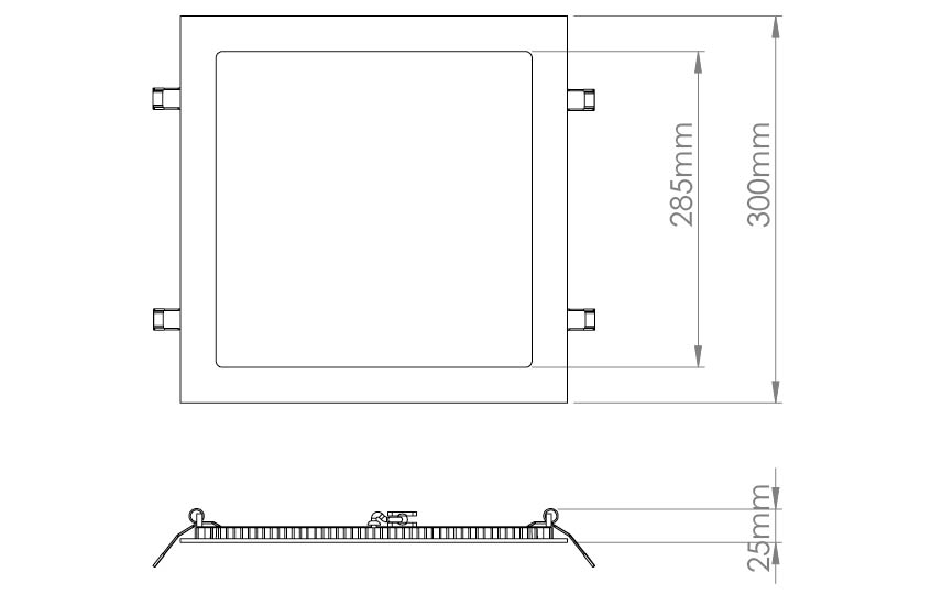 SG Lighting sense 300x300 spot led 2250LM 3000K 26W ip40