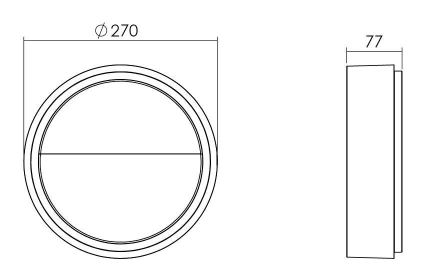 SG Lighting frame round armatuur led 3000K 7W 670LM 270MM ip66