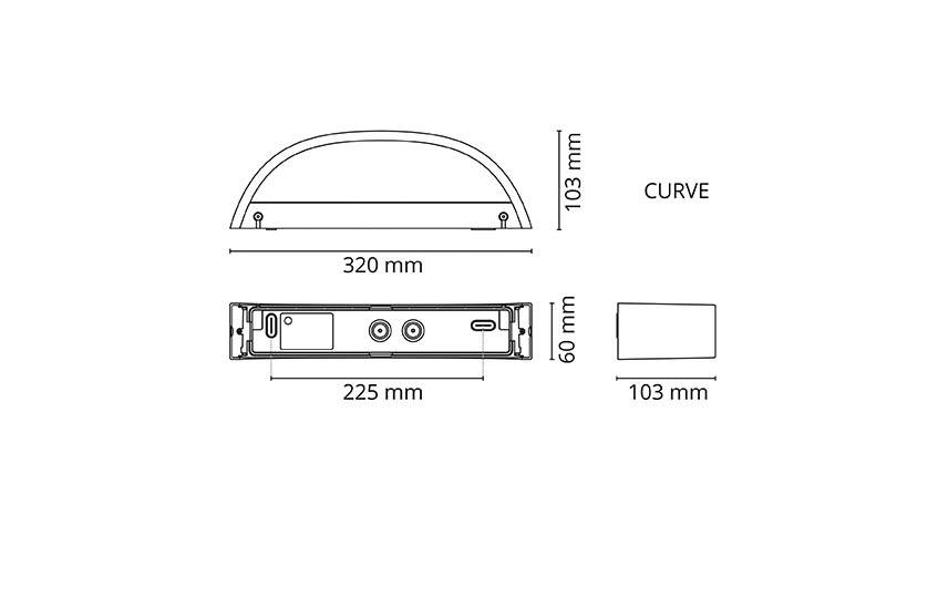 SG Lighting curve armatuur led 3000K 10W 550LM 320MM ip65