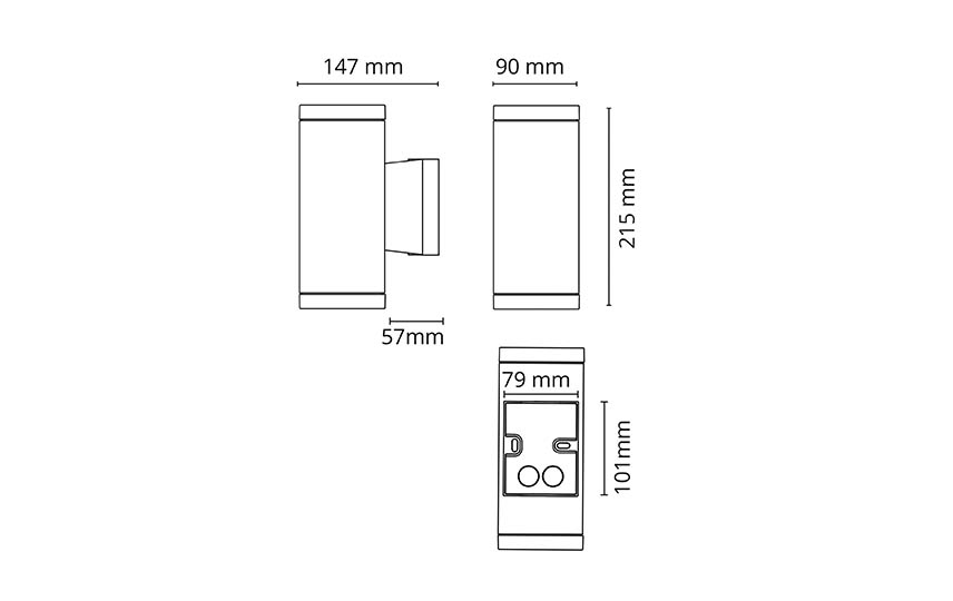 SG Lighting echo zwart 2xgu10 230V