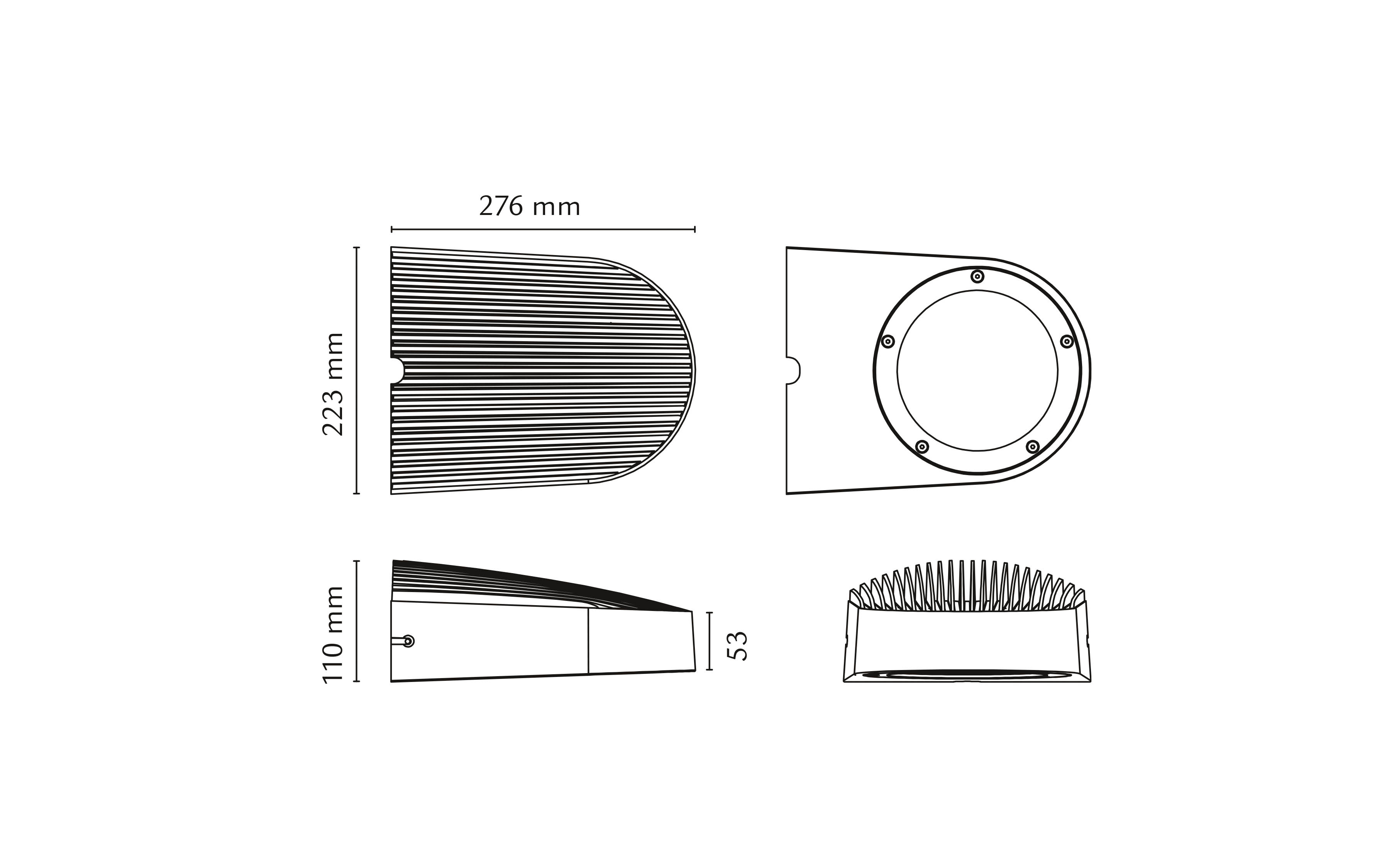 SG Lighting fevik armatuur led 4000K 25W 2500LM 276MM ip65