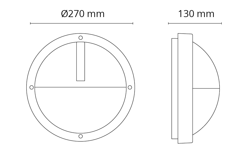 SG Lighting uno armatuur led 3000K 11,5W 440LM 270MM ip65 met lichtsensor