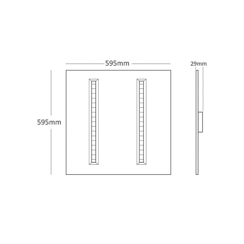 Interlight Armatuur led 3000K 28W 3500LM 595MM ip20 met lichtsensor