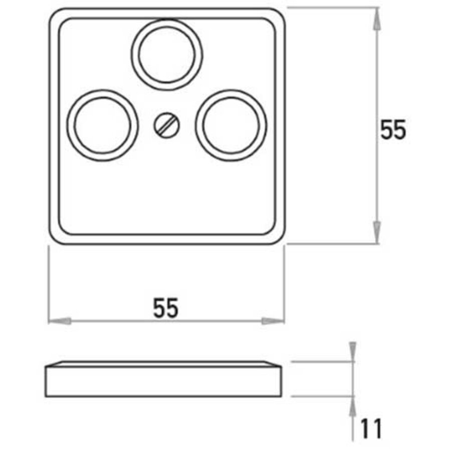 Kopp HK 02 HK02 - afdekplaat TV/FM/sat staal