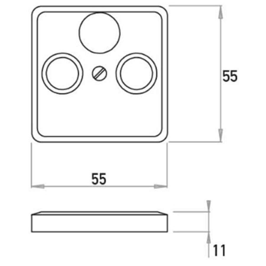 Kopp HK 02 HK02 - afdekplaat TV/FM eiken