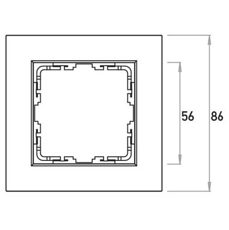 Kopp HK 07 HK07 - afdekraam 1-voudig met tekstvenster staal