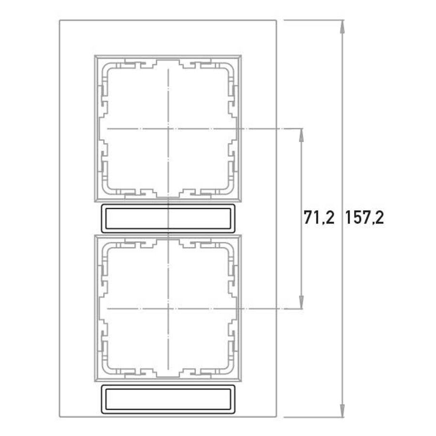 Kopp HK 07 HK07 - afdekraam 2-voudig met tekstvenster verticaal antraciet