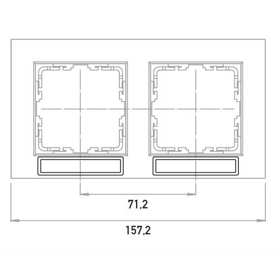 Kopp HK 07 HK07 - afdekraam 2-voudig met tekstvenster horizontaal staal