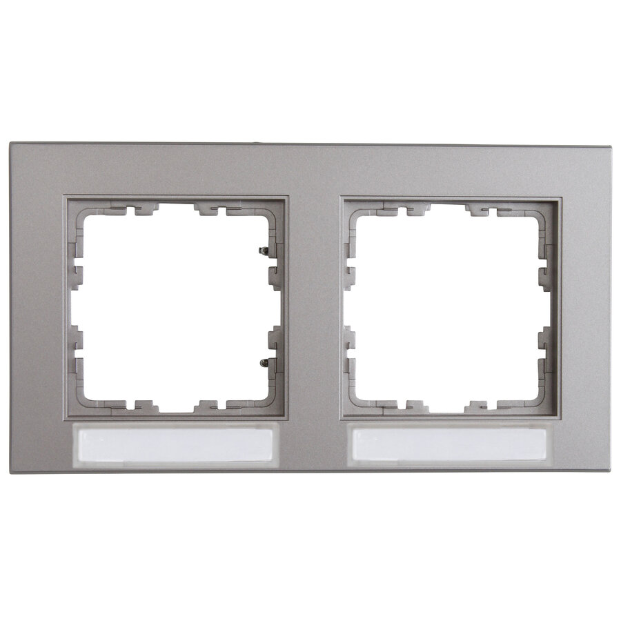 Kopp HK 07 HK07 - afdekraam 2-voudig met tekstvenster horizontaal staal