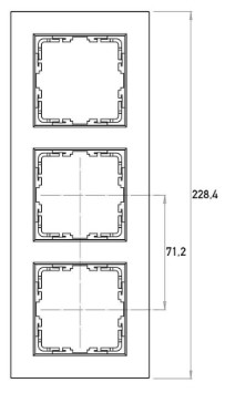Kopp HK 07 HK07 - afdekraam 3-voudig met tekstvenster verticaal helder wit
