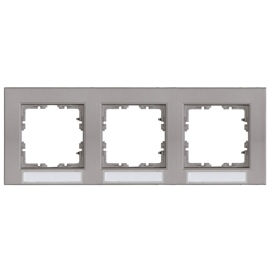 Kopp HK 07 HK07 - afdekraam 3-voudig met tekstvenster horizontaal staal