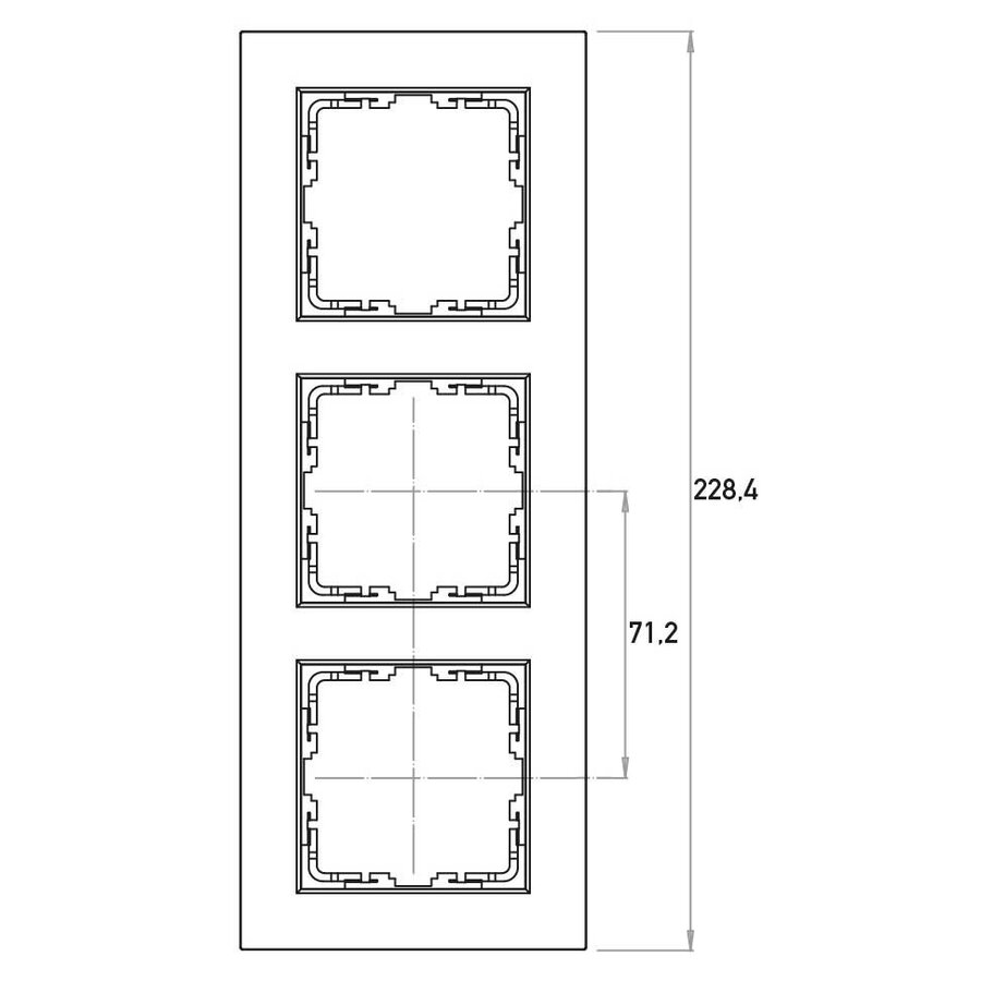 Kopp HK 07 HK07 - afdekraam 3-voudig met tekstvenster verticaal staal