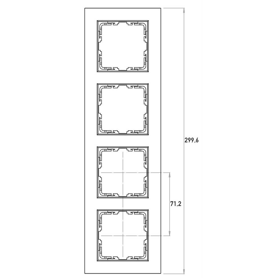Kopp HK 07 HK07 - afdekraam 4-voudig met tekstvenster verticaal antraciet