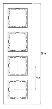 Kopp HK 07 HK07 - afdekraam 4-voudig met tekstvenster verticaal helder wit