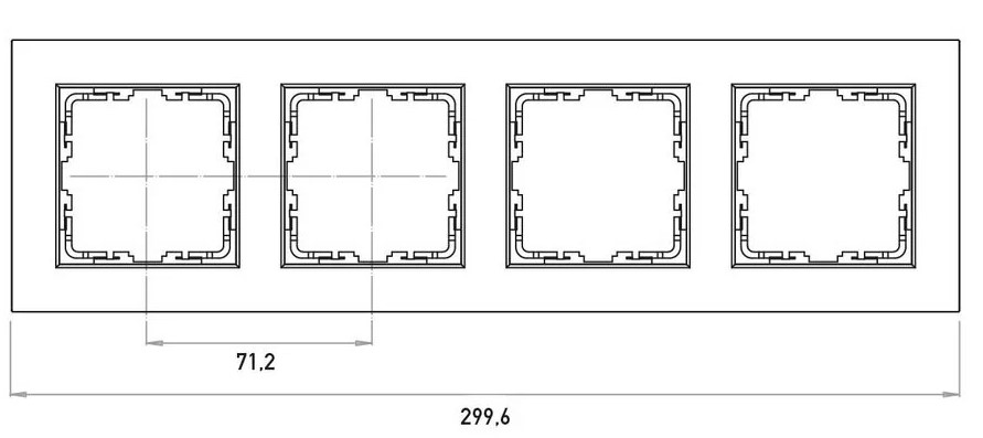 Kopp HK 07 HK07 - afdekraam 4-voudig met tekstvenster horizontaal helder wit