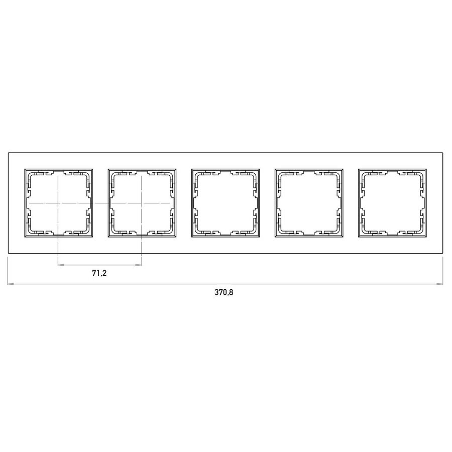 Kopp HK 07 HK07 - afdekraam 5-voudig met tekstvenster horizontaal antraciet