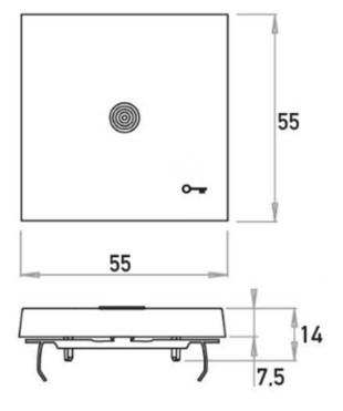 Kopp HK 07 HK07 - wip enkel met lens transparant, symbool "sleutel", helder wit