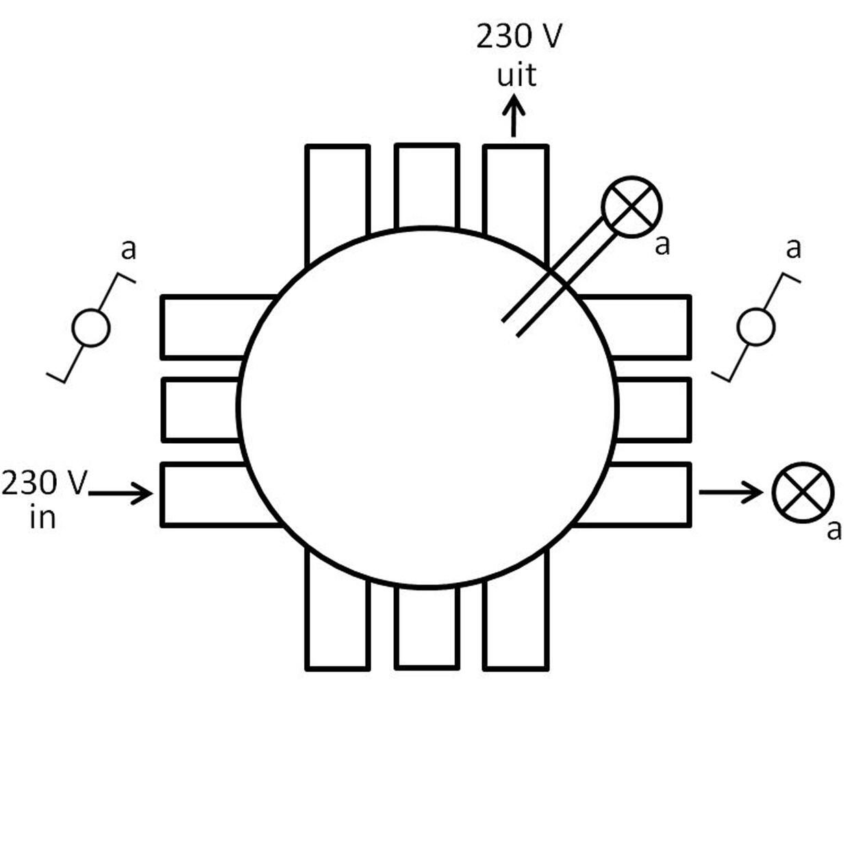 Attema Winstalleren CHS75-WT1 stekerbare centraaldoos wisselschakeling, tweevoudig
