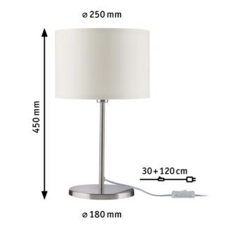 LED-tafellamp Tessa E14 max. 40W Crème/Staal geborsteld LED-tafellamp Tessa E14 max. 40W Crème/Staal geborsteld