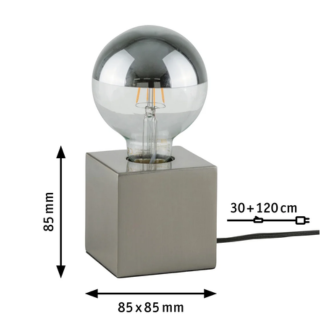 LED-tafellamp Kura E27 max. 20W Staal geborsteld LED-tafellamp Kura E27 max. 20W Staal geborsteld
