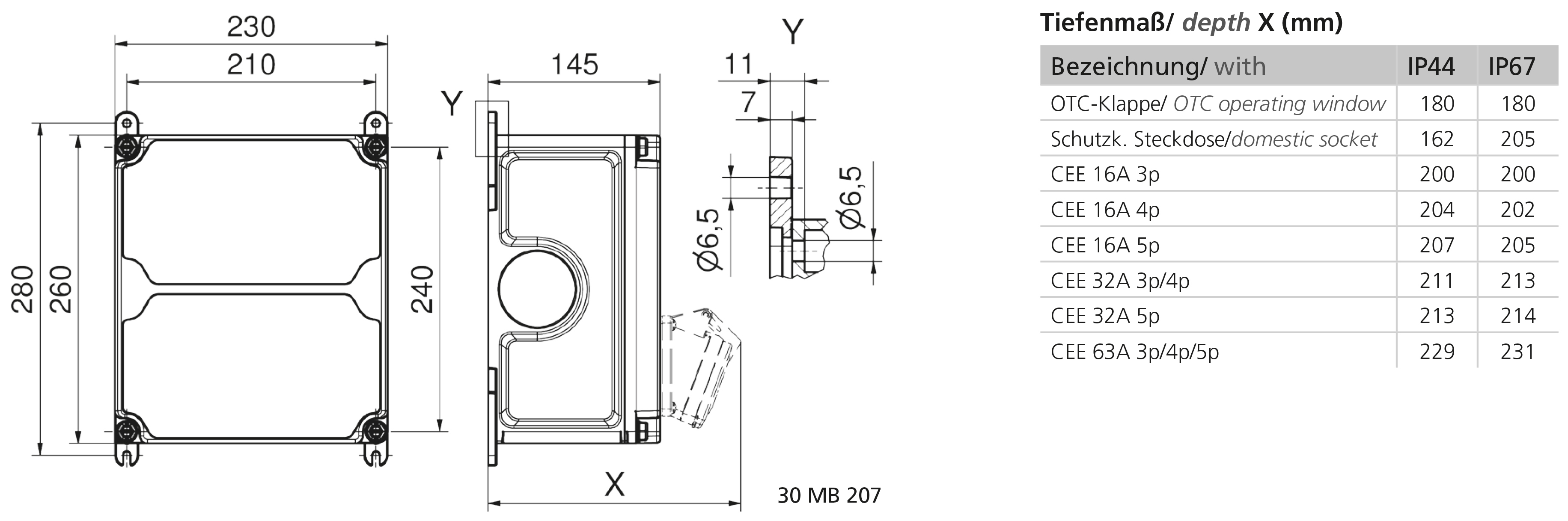 Varia Box 4X schuko + al