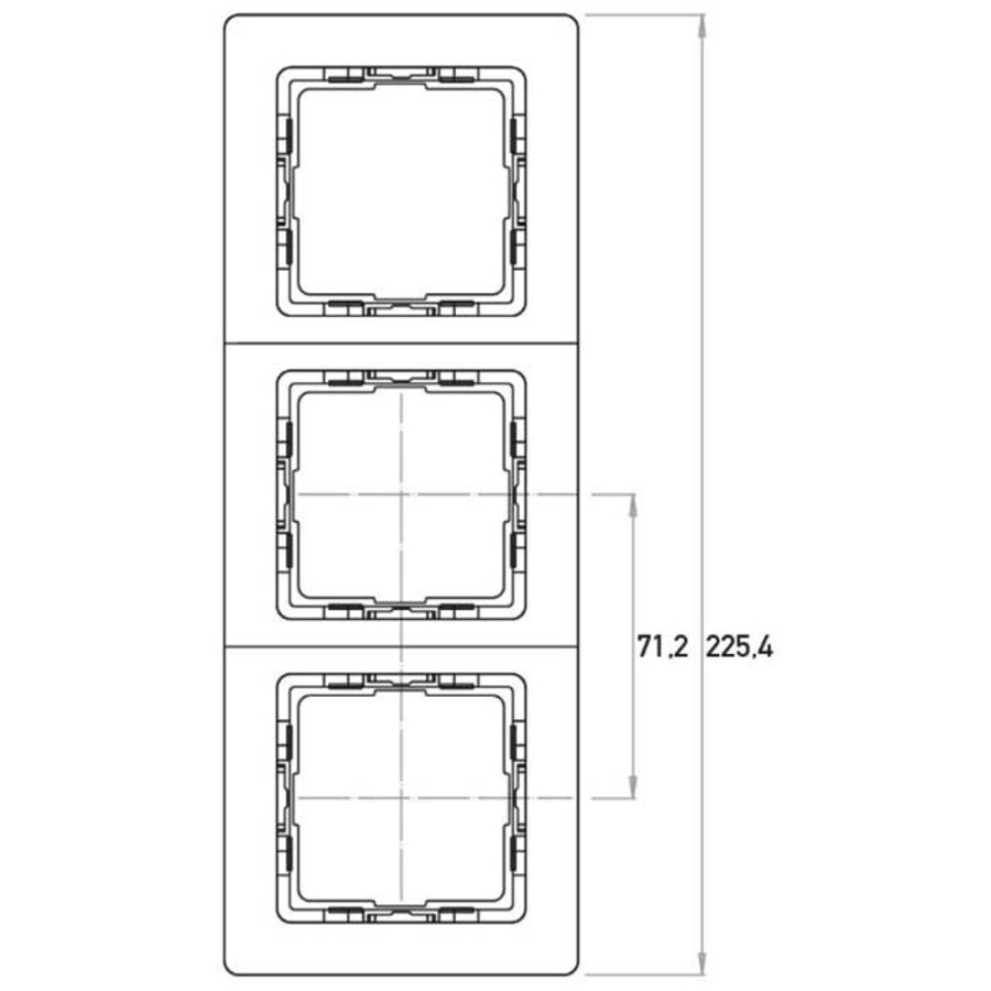 Kopp HK 05 HK05 - afdekraam 3-voudig mat-zwart