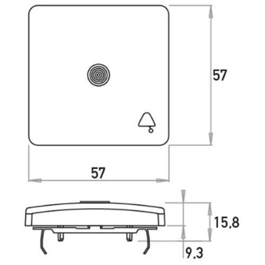 Kopp HK 05 HK05 - wip enkel met lens transparant, symbool "klok", mat-zwart