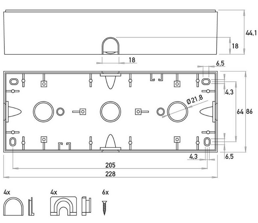 Kopp HK 07 HK07 - opbouwdoos 3-voudig helder wit