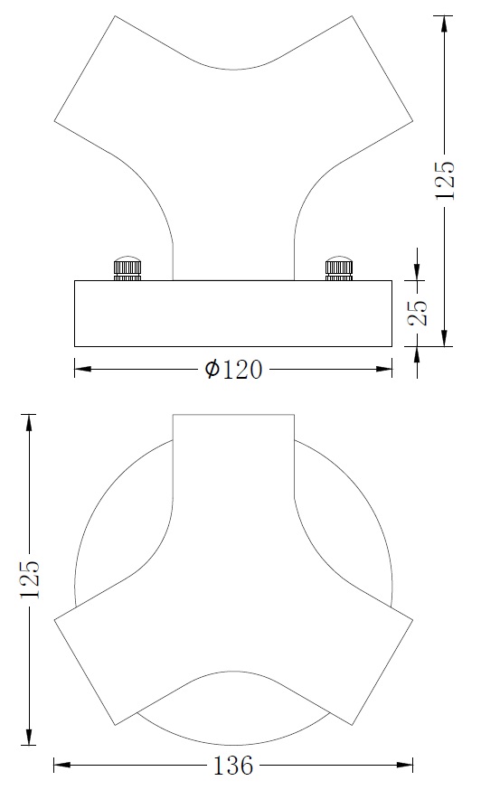 Bailey BaiLum ceiling/wall Plafond / wandlamp metaal trio e27 brons antiek