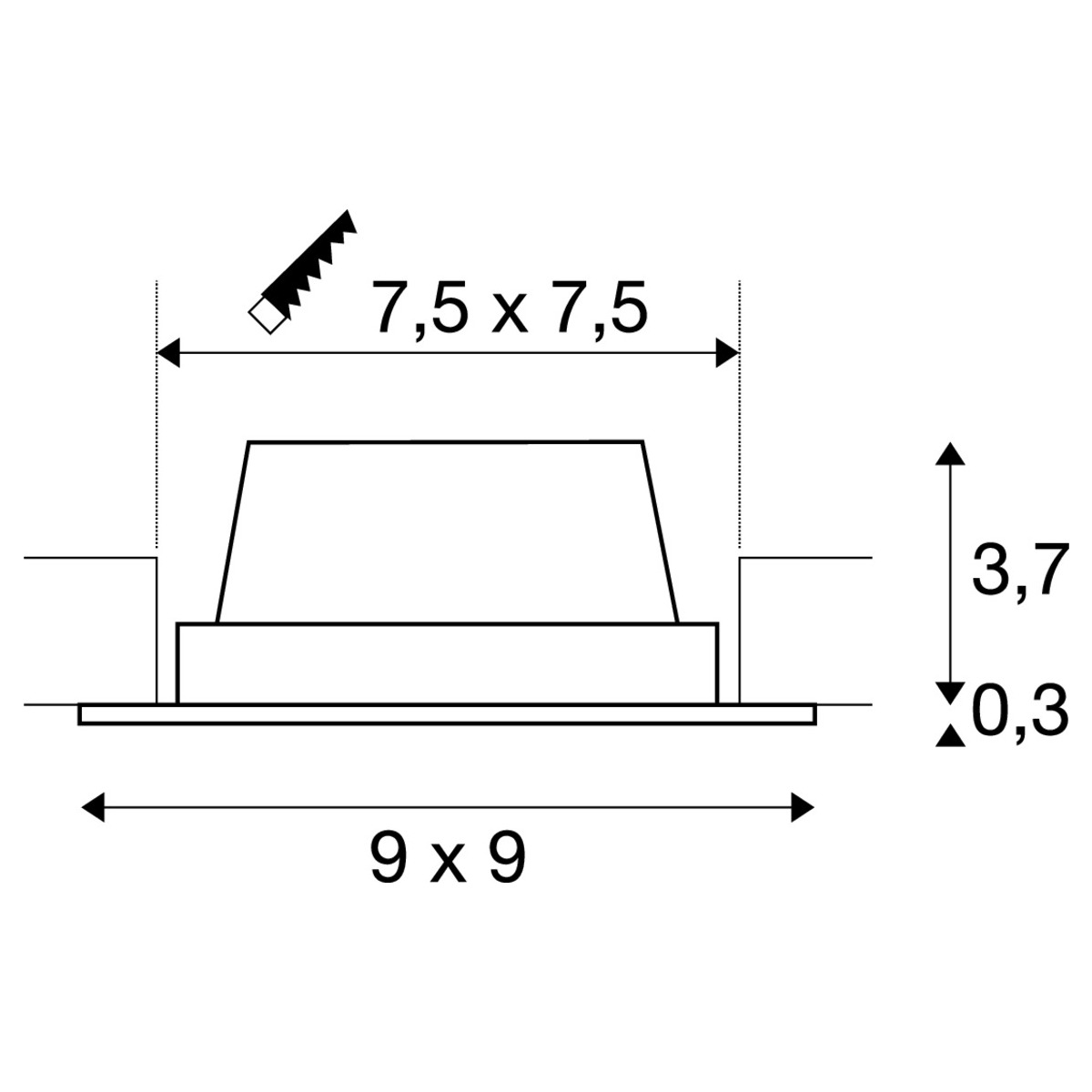 SLV Frame basic spot led 450LM 3000K 7,5W ip20
