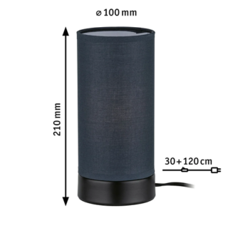 LED-tafellamp Pia E14 max. 25W Zwart mat