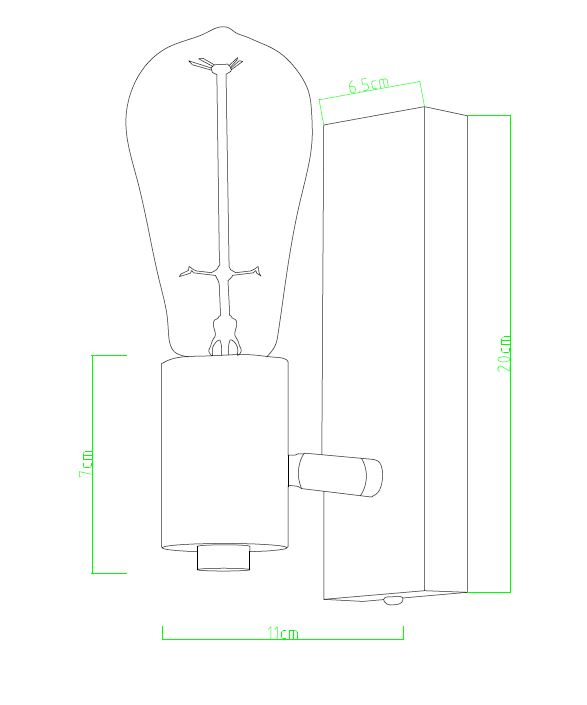 Bailey BaiLum ceiling/wall Wandlamp Metaal XL e27 zwart