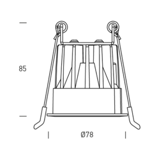 Hofflights Inbouw Plafondverlichting QATAR 12W 3K 24° zwart