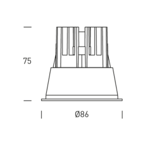 HOFFLIGHTS INBOUW PLAFONDVERLICHTING laos12 12W 4K 38° wit