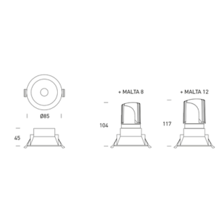 Hofflights plafondinbouw verlichting | 1.1120.8108 malta rond ip20 wit ZND led